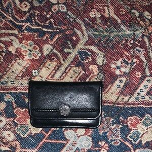 Brighton White and Black Leather Crossbody Bag